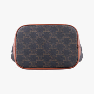 Pre-owned Celine Small Bucket Brown PVC coated canvas×Leather shoulderbag | stylenewstar
