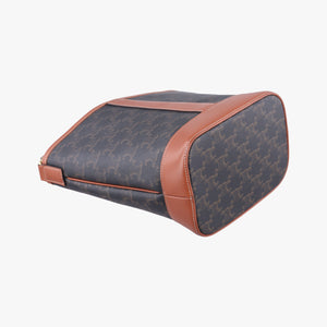 Pre-owned Celine Small Bucket Brown PVC coated canvas×Leather shoulderbag | stylenewstar