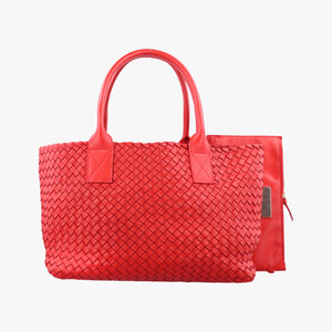 Vintage Bottega Veneta Cabat intrecciato Red lambskin handbag | stylenewstar