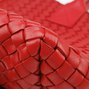 Vintage Bottega Veneta Cabat intrecciato Red lambskin handbag | stylenewstar