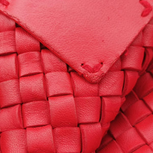 Vintage Bottega Veneta Cabat intrecciato Red lambskin handbag | stylenewstar