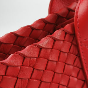 Vintage Bottega Veneta Cabat intrecciato Red lambskin handbag | stylenewstar