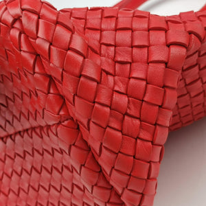 Vintage Bottega Veneta Cabat intrecciato Red lambskin handbag | stylenewstar