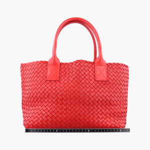 Vintage Bottega Veneta Cabat intrecciato Red lambskin handbag | stylenewstar