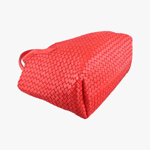 Vintage Bottega Veneta Cabat intrecciato Red lambskin handbag | stylenewstar