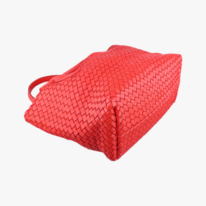 Vintage Bottega Veneta Cabat intrecciato Red lambskin handbag | stylenewstar