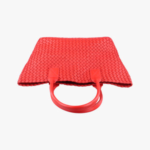 Vintage Bottega Veneta Cabat intrecciato Red lambskin handbag | stylenewstar