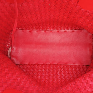 Vintage Bottega Veneta Cabat intrecciato Red lambskin handbag | stylenewstar