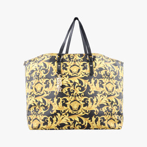 Pre-owned VERSACE Barocco Print Black×Yellow Leather shoulderbag | stylenewstar