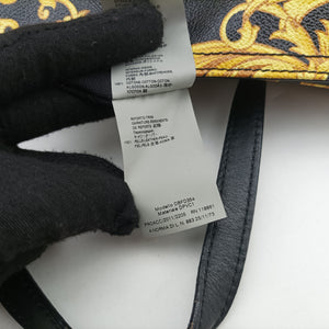 Pre-owned VERSACE Barocco Print Black×Yellow Leather shoulderbag | stylenewstar