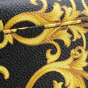 Pre-owned VERSACE Barocco Print Black×Yellow Leather shoulderbag | stylenewstar