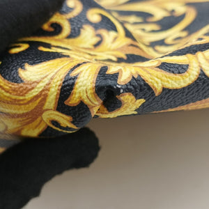 Pre-owned VERSACE Barocco Print Black×Yellow Leather shoulderbag | stylenewstar