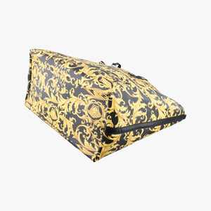 Pre-owned VERSACE Barocco Print Black×Yellow Leather shoulderbag | stylenewstar