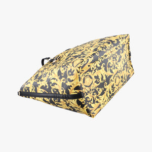 Pre-owned VERSACE Barocco Print Black×Yellow Leather shoulderbag | stylenewstar