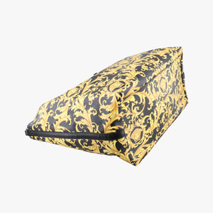 Pre-owned VERSACE Barocco Print Black×Yellow Leather shoulderbag | stylenewstar