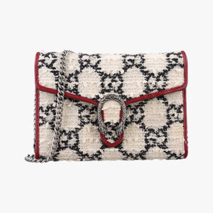 Pre-owned Gucci Dionysus Ivory × Red × Black Tweed×Leather 401231 shoulderbag | stylenewstar