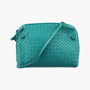 Pre-owned Bottega Veneta NODINI Intrecciato Green lambskin shoulderbag | stylenewstar