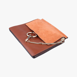 Pre-owned Chloe FAYE Brown Leather × suede shoulderbag | stylenewstar