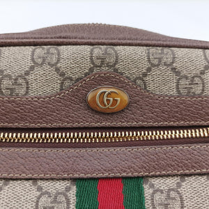 Pre-owned Gucci OPHIDIA Brown×red×green PVC coated canvas 517350 shoulderbag | stylenewstar