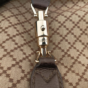 Pre-owned Gucci New Jackie Beige×Brown canvas×leather 246907 shoulderbag | stylenewstar