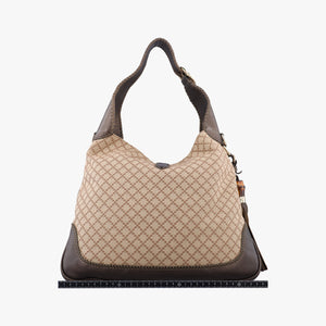 Pre-owned Gucci New Jackie Beige×Brown canvas×leather 246907 shoulderbag | stylenewstar