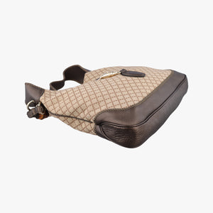 Pre-owned Gucci New Jackie Beige×Brown canvas×leather 246907 shoulderbag | stylenewstar
