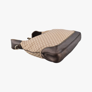 Pre-owned Gucci New Jackie Beige×Brown canvas×leather 246907 shoulderbag | stylenewstar