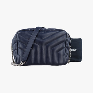 Pre-owned Yves Saint Laurent LOULOU Navy Leather 454317 shoulderbag | stylenewstar
