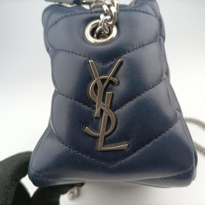 Pre-owned Yves Saint Laurent LOULOU Navy Leather 454317 shoulderbag | stylenewstar