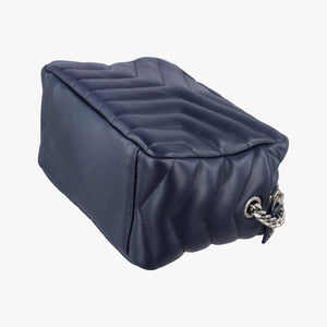 Pre-owned Yves Saint Laurent LOULOU Navy Leather 454317 shoulderbag | stylenewstar