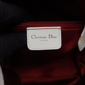 Pre-owned Christian Dior Gambler Dice Tortter White canvas handbag | stylenewstar