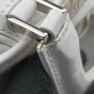Pre-owned Christian Dior Gambler Dice Tortter White canvas handbag | stylenewstar
