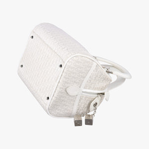 Pre-owned Christian Dior Gambler Dice Tortter White canvas handbag | stylenewstar