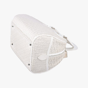 Pre-owned Christian Dior Gambler Dice Tortter White canvas handbag | stylenewstar