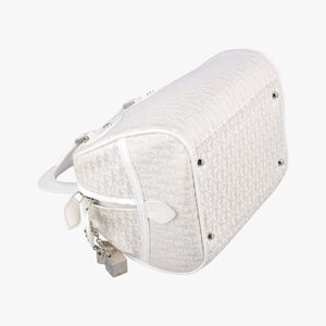 Pre-owned Christian Dior Gambler Dice Tortter White canvas handbag | stylenewstar