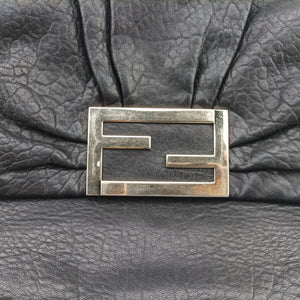 Pre-owned Fendi Mia Flap Black Leather 8BR614 shoulderbag | stylenewstar