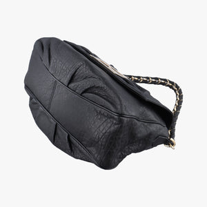 Pre-owned Fendi Mia Flap Black Leather 8BR614 shoulderbag | stylenewstar