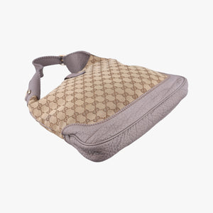Pre-owned Gucci New Jackie Beige x Purple canvas×leather 246907 shoulderbag | stylenewstar