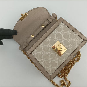 Pre-owned Gucci Ophidia GG Mini Beige × Ebony GG Supreme Canvas × Leather 696180 shoulderbag | stylenewstar