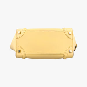 Pre-owned Celine Luggage Micro shopper Yellow Leather handbag | stylenewstar