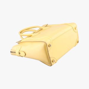 Pre-owned Celine Luggage Micro shopper Yellow Leather handbag | stylenewstar