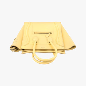 Pre-owned Celine Luggage Micro shopper Yellow Leather handbag | stylenewstar