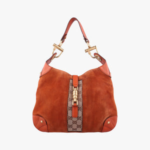 Pre-owned Gucci New Jackie Orange Suede 20888 handbag | stylenewstar