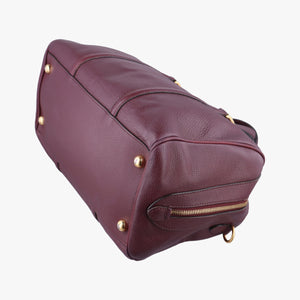 Pre-owned Burberry Alchester Burgundy Leather handbag | stylenewstar