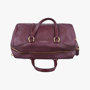 Pre-owned Burberry Alchester Burgundy Leather handbag | stylenewstar