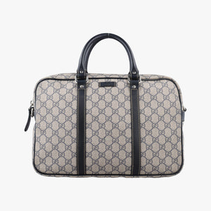 Vintage Gucci GG Supreme Business Beige×Navy PVC coated canvas×Leather 322287 handbag | stylenewstar
