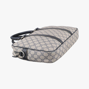 Vintage Gucci GG Supreme Business Beige×Navy PVC coated canvas×Leather 322287 handbag | stylenewstar