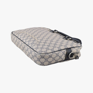 Vintage Gucci GG Supreme Business Beige×Navy PVC coated canvas×Leather 322287 handbag | stylenewstar