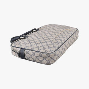 Vintage Gucci GG Supreme Business Beige×Navy PVC coated canvas×Leather 322287 handbag | stylenewstar