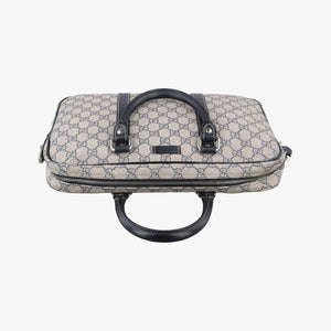 Vintage Gucci GG Supreme Business Beige×Navy PVC coated canvas×Leather 322287 handbag | stylenewstar
